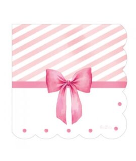 Tovagliolo con fiocco e righe rosa GIVI