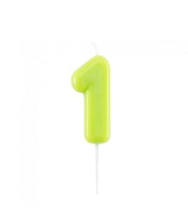 Candela numeri laccata colore VERDE LIME