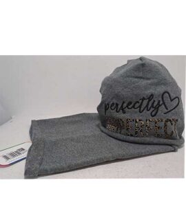 Cappello + collo bimba con scritta ANIMALIER