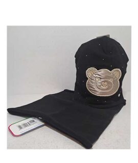 Cappello + collo bimba con orsetto dorato