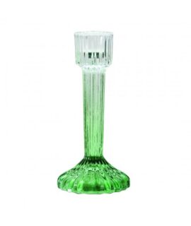 Candelabro in vetro rigato sfumato VERDE 16 cm
