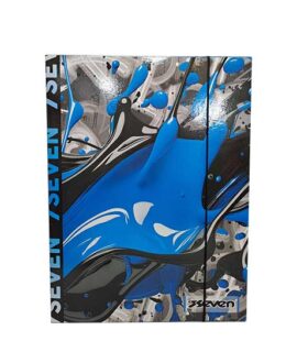 Cartella elastico Seven schizzi azzurri
