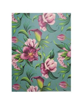 Carta regalo FIORI ROSA-VIOLA SU SFONDO VERDE