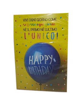 Biglietto compleanno con palloncino BLU
