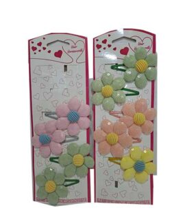 Clic clac per capelli fiore 6 petali con paillettes