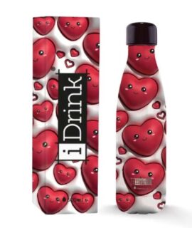 Borraccia in acciaio CUORI ROSSI 3D 500 ml I-Drink I-TOTAL