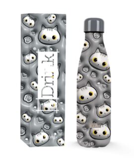 Borraccia in acciaio GATTI GRIGI 3D 500 ml I-Drink I-TOTAL