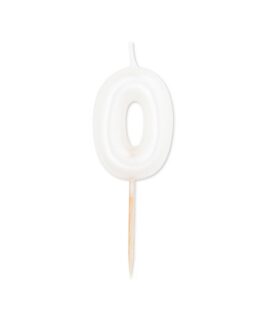 Candela numeri bianca