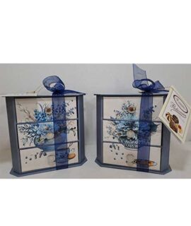 Portagioie Blue Flowers 3 cassetti FLAMIGNI