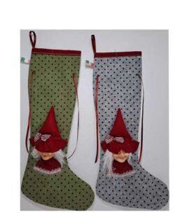 Calza Porta Dolci a pois con befana