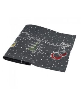Runner natalizio grigio con scritta Merry Christmas GIVI ITALIA