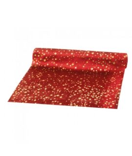 Runner in velluto rosso con stelle oro GIVI ITALIA