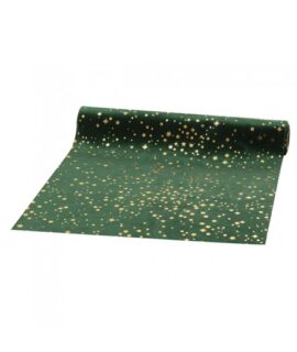 Runner in velluto verde con stelle oro GIVI ITALIA