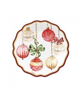 Piatto PALLINE DI NATALE 21 cm GIVI ITALIA