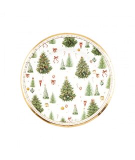 Piatto Christmas Forest 21 cm GIVI ITALIA con alberi di Natale