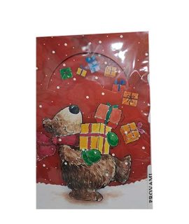 Biglietto natalizio con rotella ORSO COI REGALI