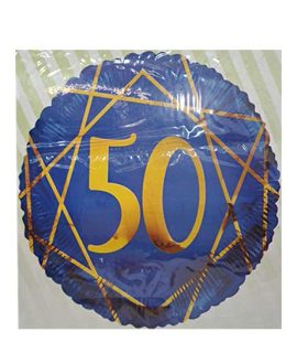 Pallone 50 ANNI geometrico blu