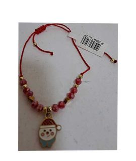 Bracciale natalizio con pendente VISO PUPAZZO DI NEVE