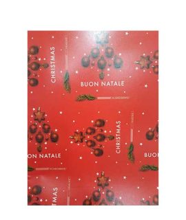 Carta regalo natalizia BUON NATALE con palline e stelle