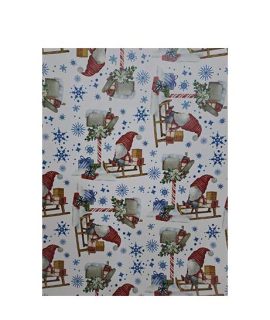 Carta regalo natalizia gnomo su slitta