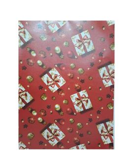 Carta regalo natalizia con pacchi regalo bianchi