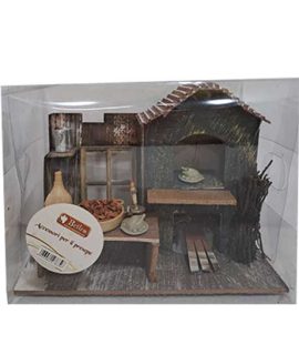 Casa presepe con luci LED