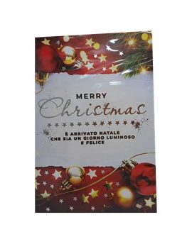 Biglietto Merry Christmas con fascia bianca