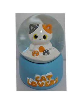 Palla di neve con luce GATTO CON ORECCHIE COLORATE I-Total