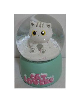 Palla di neve con luce GATTO BIANCO I-Total