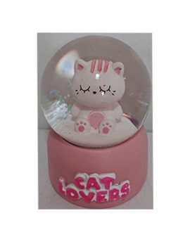 Palla di neve con luce GATTO ROSA I-Total