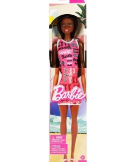 Barbie nera con vestito fucsia