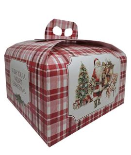 Scatola porta panettone con BABBO NATALE