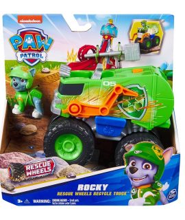 Paw Patrol Rescue Wheels Camion di Rocky per raccolta differenziata