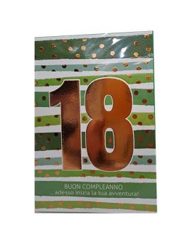 Biglietto 18 anni verde a pois