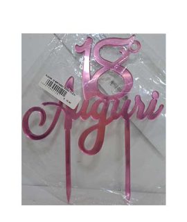 Topper 18°Auguri rosa