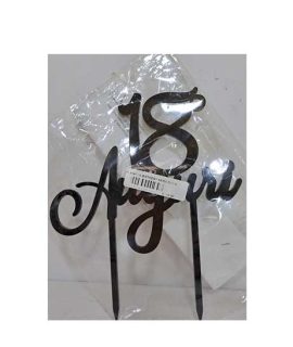 Topper 18°Auguri nero