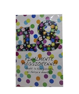 Biglietto 18 anni con pois e fiori