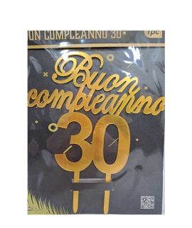 Topper ORO Buon Compleanno 30