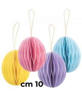 4 Decorazioni UOVO 10 cm in carta GIVI ITALIA