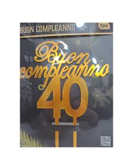 Topper ORO Buon Compleanno 40