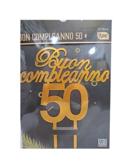 Topper ORO Buon Compleanno 50