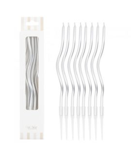8 Candeline Curly 12.5 cm ARGENTO
