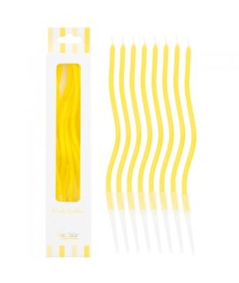 8 Candeline Curly 12.5 cm GIALLO