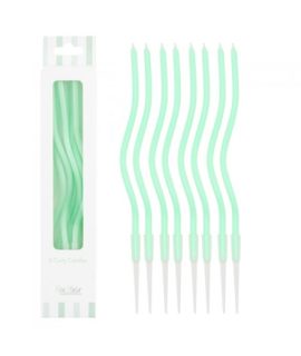 8 Candeline Curly 12.5 cm VERDE MENTA