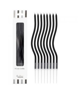 8 Candeline Curly 12.5 cm NERO
