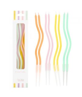 8 Candeline Curly 12.5 cm COLORI PASTELLO ASSORTITI