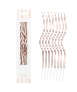 8 Candeline Curly 12.5 cm ROSA GOLD