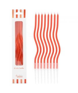 8 Candeline Curly 12.5 cm ROSSO