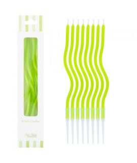 8 Candeline Curly 12.5 cm VERDE LIME