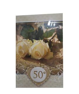 Biglietto 50° anniversario con rose